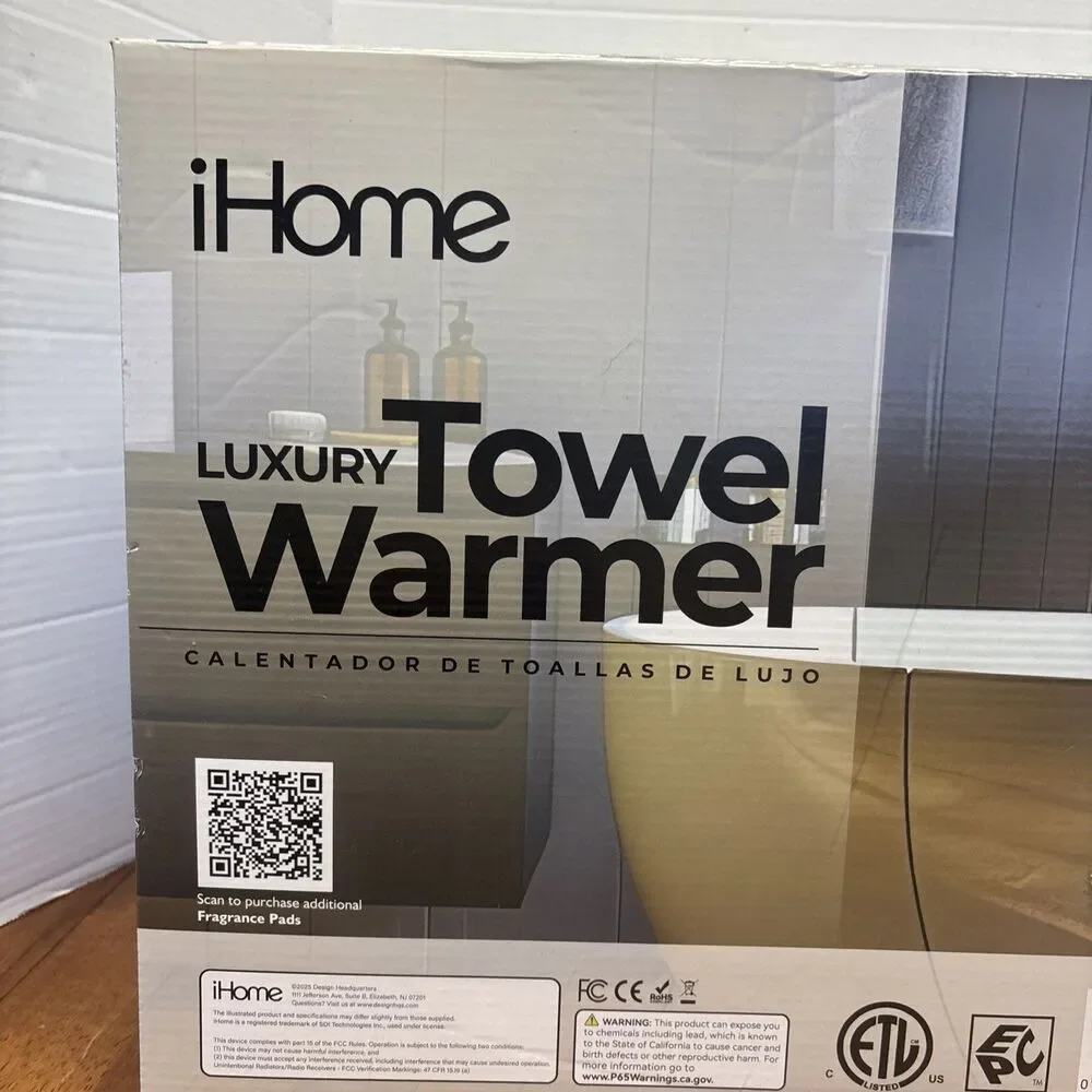 iHome 20L Luxury Towel Warmer Bucket LED Timer Fragrance Holder White